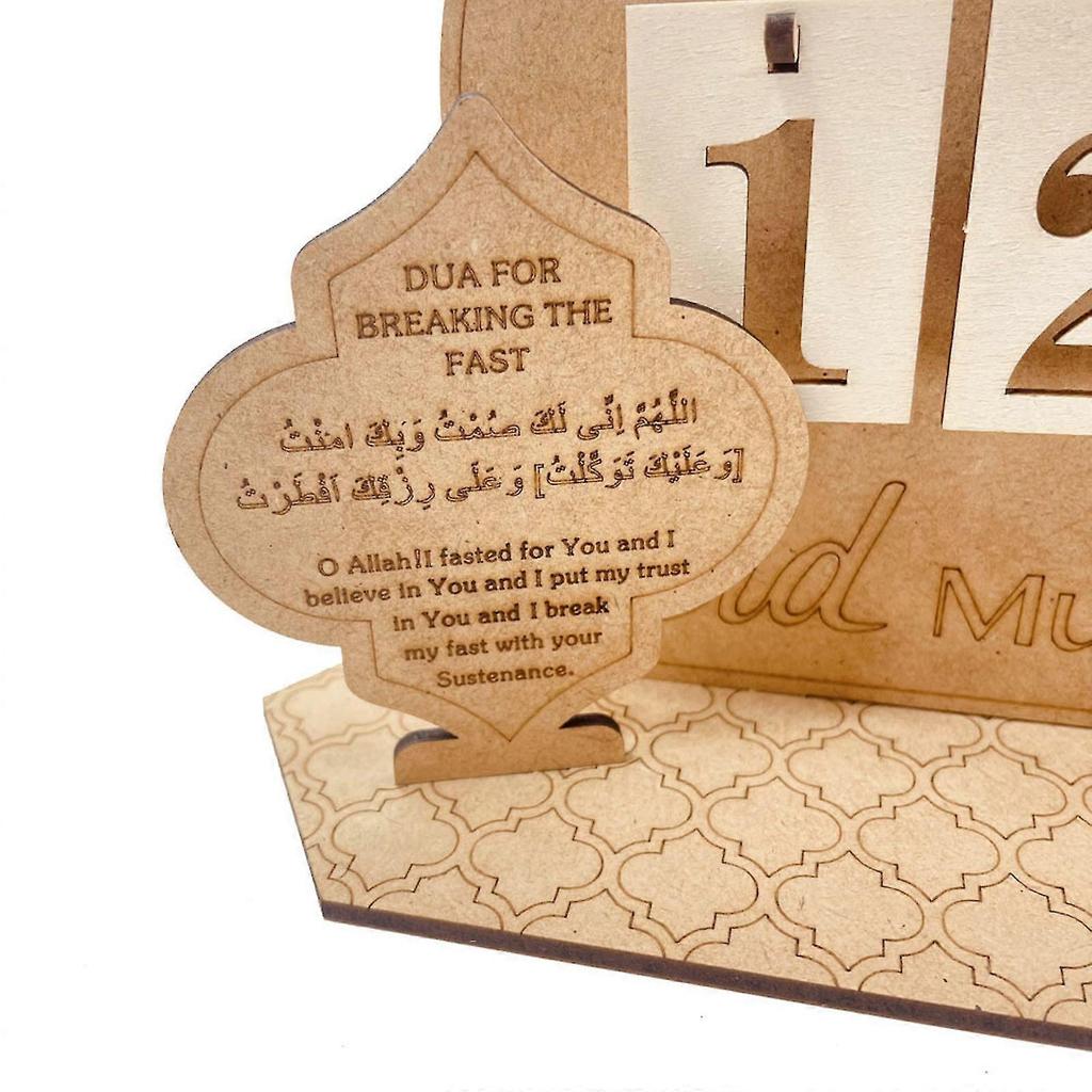 Advent Calendar Wooden Countdown Calendars Decorations For Home, 30 Days Til Eid, Ramadans Gift For Kids, Ramadans And Eid Decor