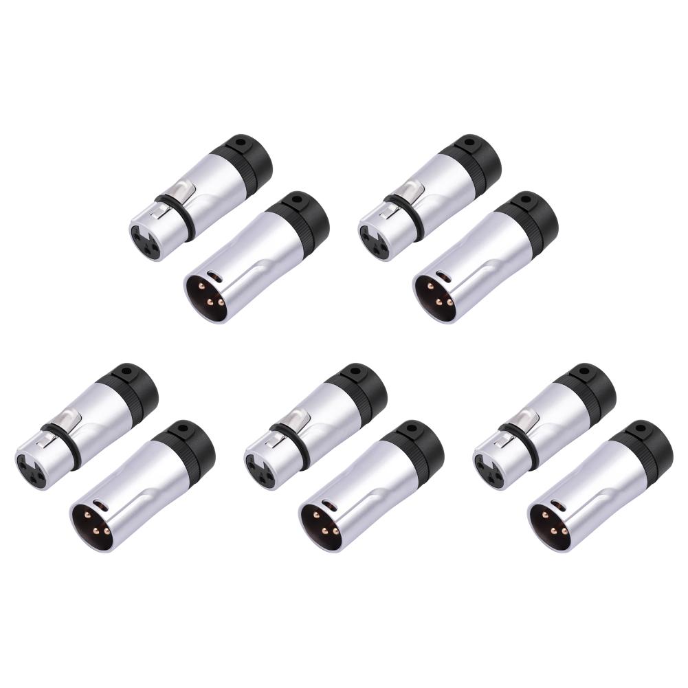 5Pcs Male/Female Compact XLR Microphone Solder Adapter Adjustable 90Degree Right Angle Audio Mic Microphone DMX Plug Jack Socket