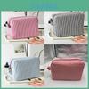 Vintage Striped Makeup Bag With Zipper Closure For Travel And Daily Use
