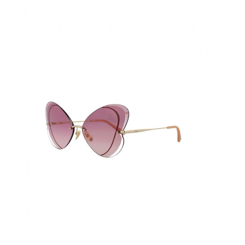 Chlo  Cat Eye Frame Metal Sunglasses Gold Gold Violet