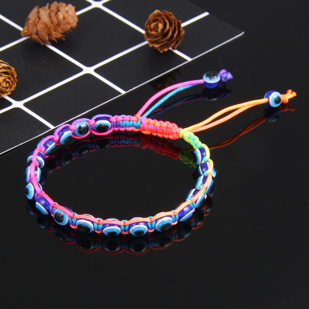 Turkey Eye of Evil Bracelet For Women Lucky Eye Adjustable Braided Rope Chain Bangle Female Handmade Jewelry Accessories