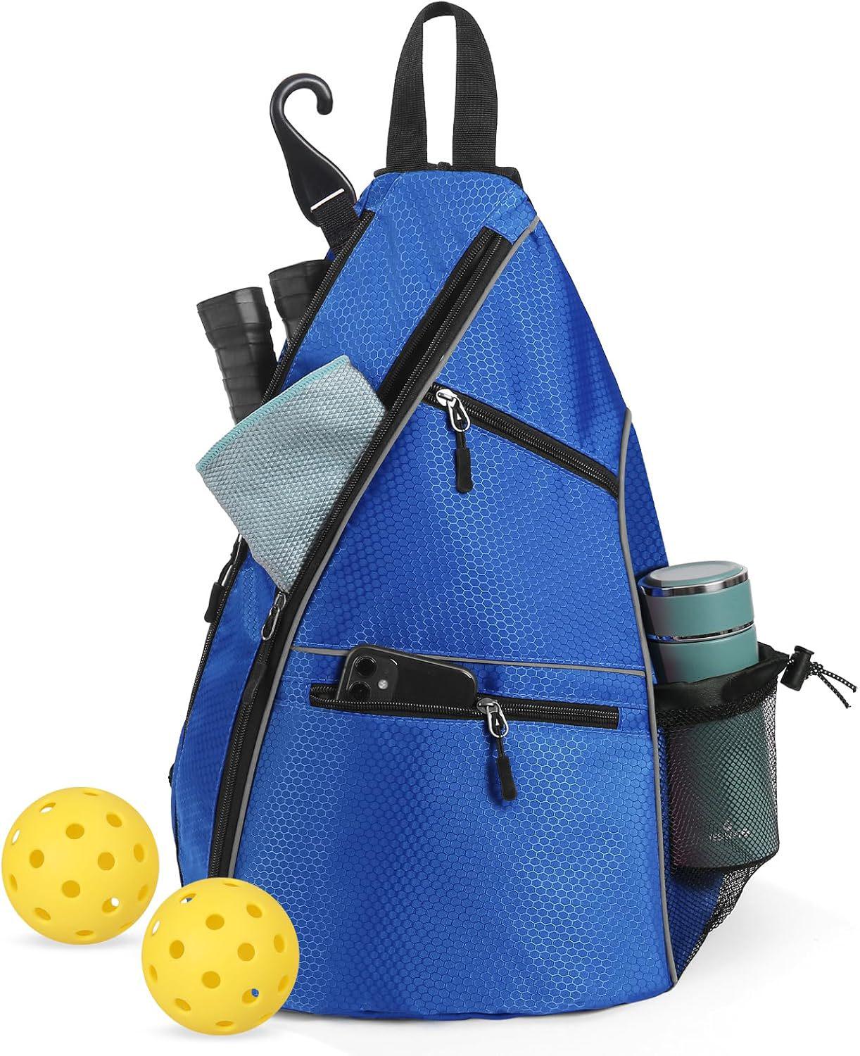 

Cross-Border Large Capacity Waterproof Sports Bag for Pickleball, Tennis, and Badminton Rackets with Football Design 20-35L синий