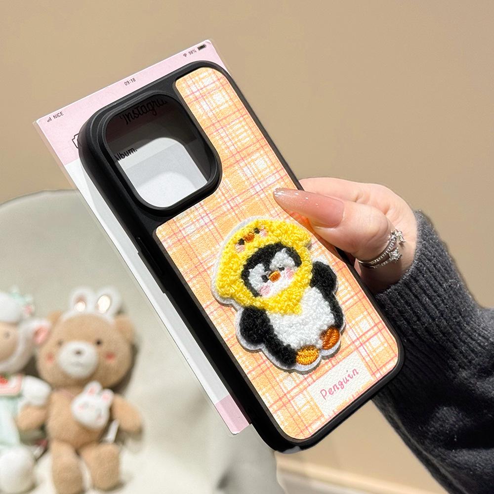 Autumn and Winter Ins Wind Leather Pattern Mobile Phone Case Is Suitable for Apple 17Promax Protective Case Ins Wind iPhone15/16