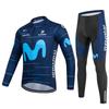 Mens Cycling Jersey Set Long Sleeve Breathable Slim Fit Mountain Road Bike Apparel