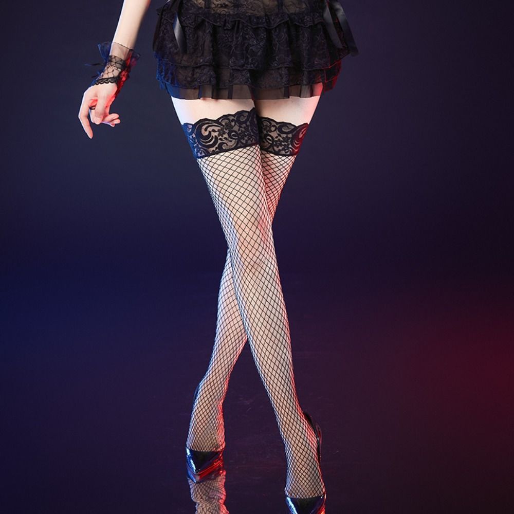 Sexy Lace Top Women Fishnet Lingerie Pantyhose Stocking Thigh Highs