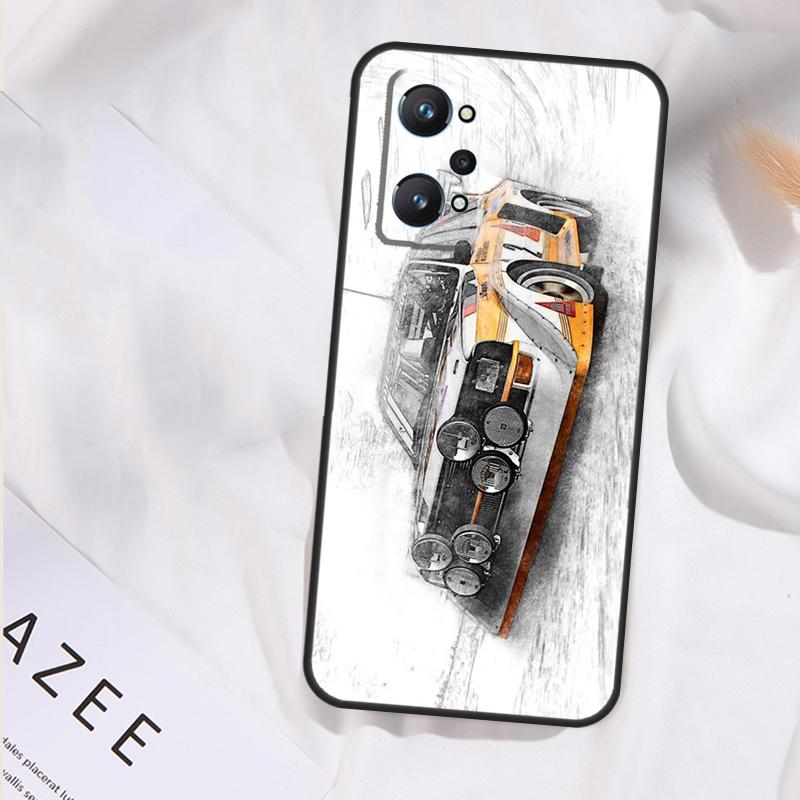Rally Car Illustration Case For Realme GT7 Pro GT6 11 12 13 14 15 Pro Plus C55 C53 C35 C33 C61 C65 C67 C53 C71 C75 Realme 11 Pro