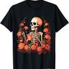 Mentally Ill But Totally Chill Love Coffee Skeleton Flowers T-Shirt