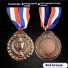1Pcs 2" Gold Silver Bronze Award Medal Zinc Alloy Round Winner Medals With Neck Ribbon 1St 2Nd 3Rd Prizes Winner Prize Present