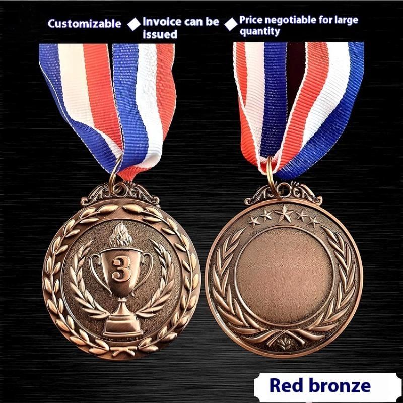 

1Pcs 2 Gold Silver Bronze Award Medal Zinc Alloy Round Winner Medals With Neck Ribbon 1St 2Nd 3Rd Prizes Winner Prize Present A3