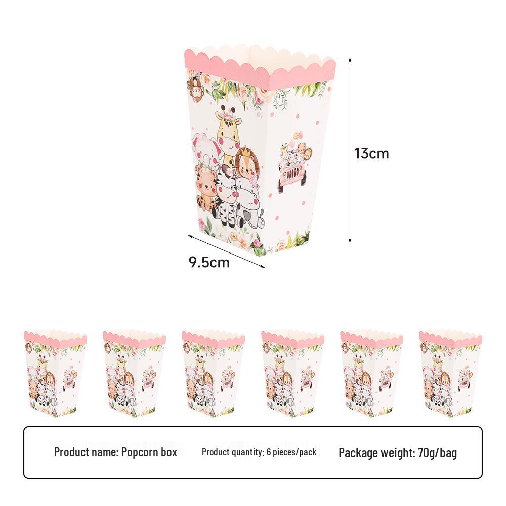 2025 Pink Jungle Animal Party Paper Tableware Set: Plates, Cups, Napkins, Tablecloth