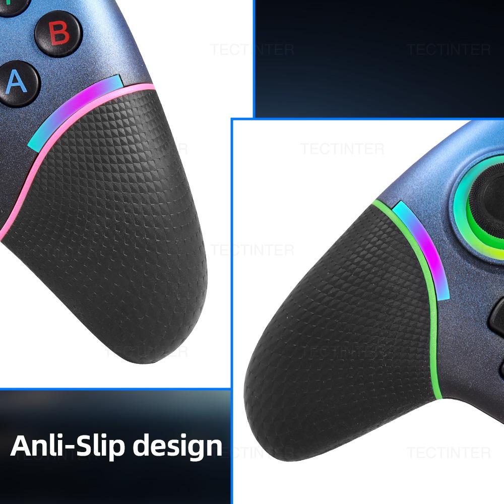 RGB Wireless BT Controller for Nintendo Switch 1/2/OLED Gamepad for Android Phone/PC Hall Effect Joystick with Turbo Function