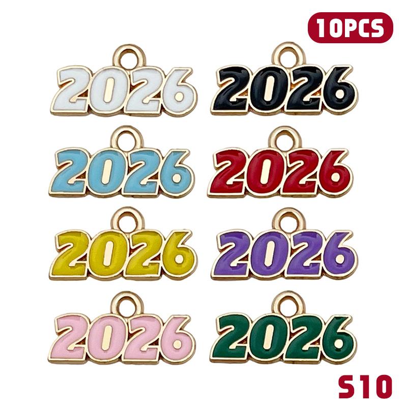 10/20/30Pcs 2026 Charms Alloy Number Pendant For Diy Graduation Bracelet Necklace Earrings Keychain Jewelry Making Accessories
