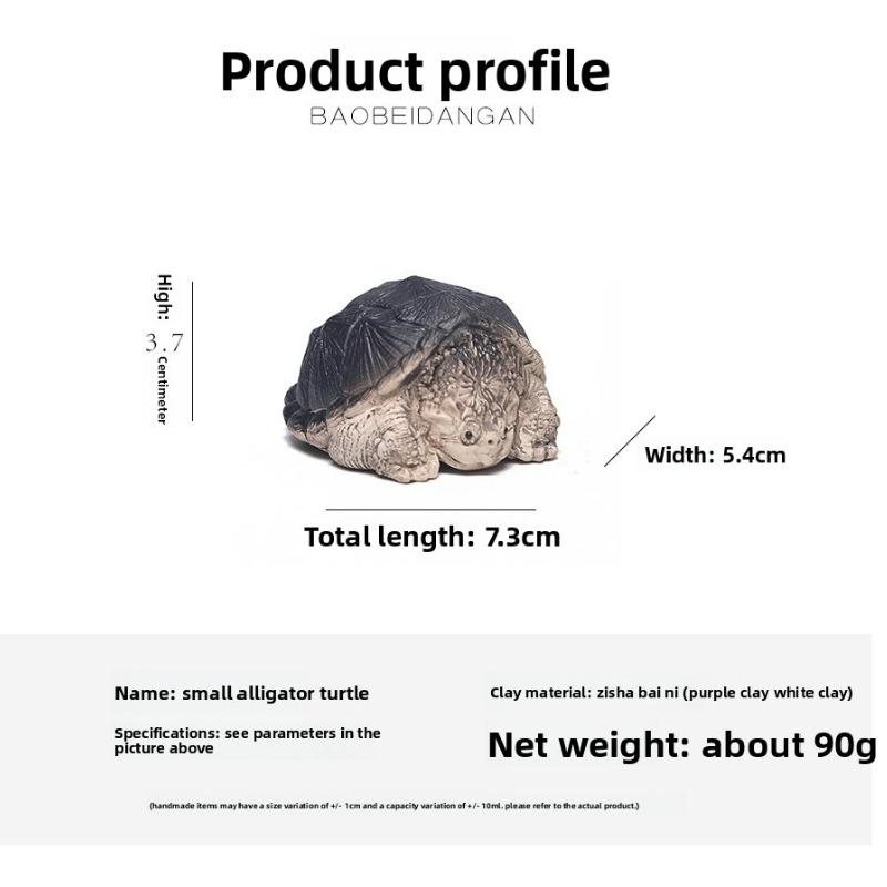 Yixing Zisha Čajové zvířátko Aligátoří želva Ručně vyráběná Čajová umělecká ozdoba Nástroj pro čajový obřad Stolní dekorace Pro milovníky čaje Šťastná želva