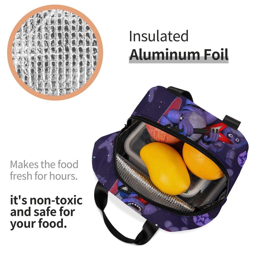 FNAF At Freddys Thermal Insulated Lunch Bag for School Portable Food Bag Thermal Cooler Food Box
