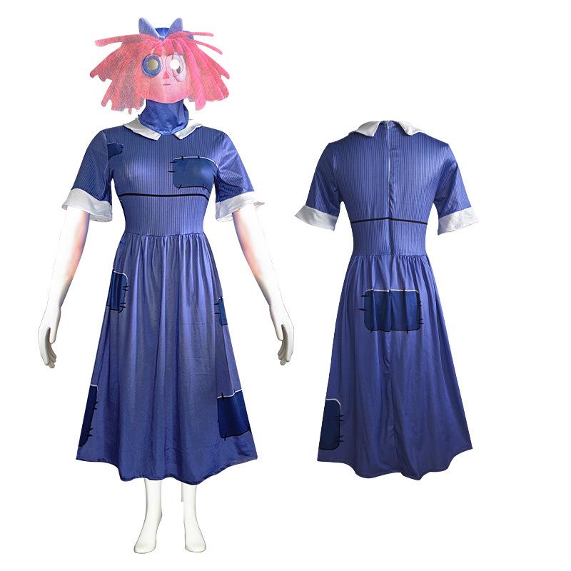 Pomni Cosplay Costume Anime Pomni Ragatha Cosplay Dress Cartoon Clown Uniform Halloween Carnival Costumes for Women Men Unisex
