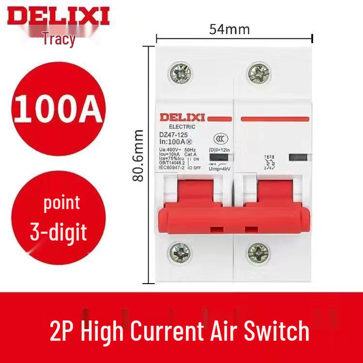 Delixi DZ47 Miniature Circuit Breaker: 1P/2P/3P/4P, 220V Single-Phase To 380V Three-Phase Air Switch for Household Use.