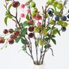 Künstliche Granatapfelbeeren Zweige Falsche Fruchtbeeren Picks mit Blättern für Heim-Blumenarrangements