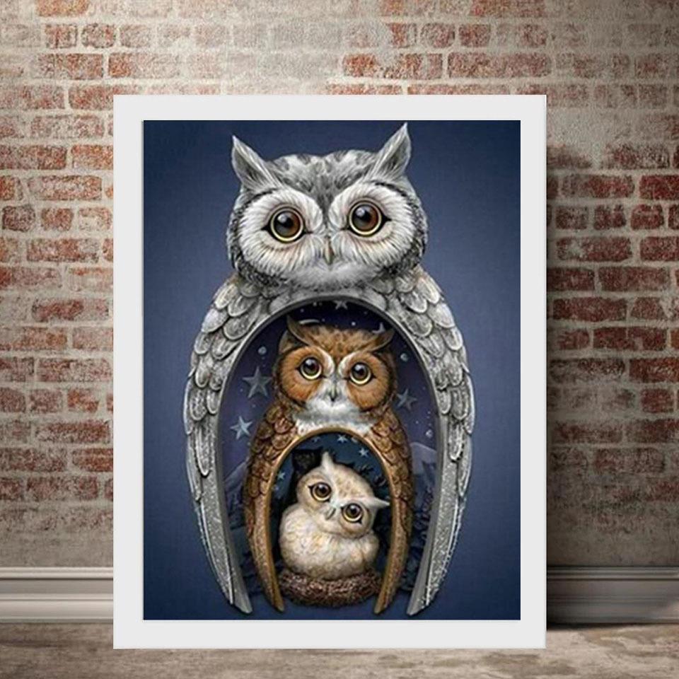 

5D Diy Алмазная картина Сова Дом Набор для вышивки крестом Полная алмазная вышивка Мозаика Художественная картина Стразы Декор Подарок Full Round 20x30cm