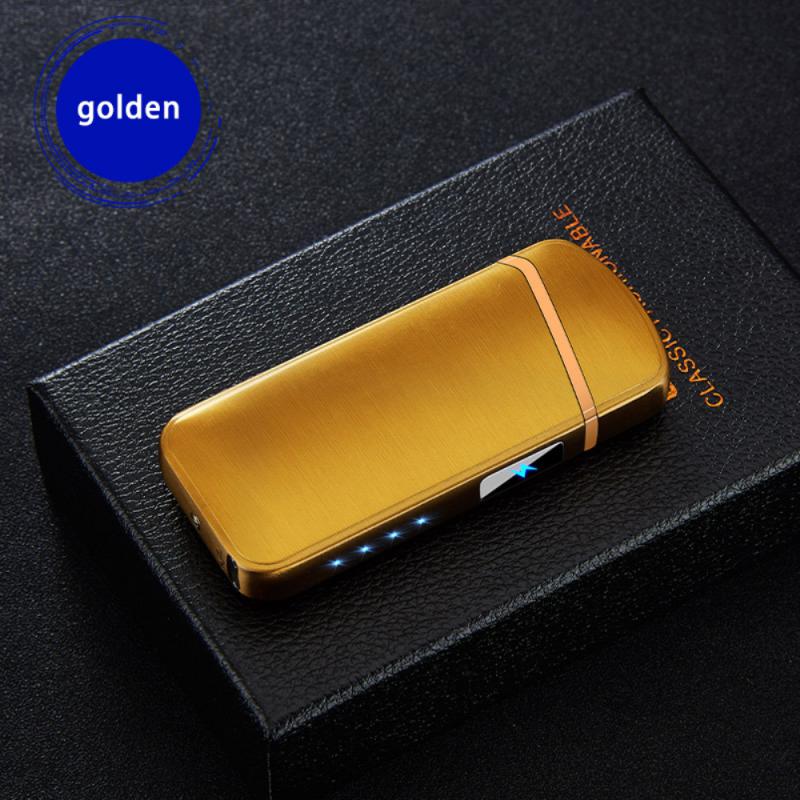 LCD Touch Switch Dual Arc Electric Lighter With Battery Display Wind-Resistant USB Rechargeable Lighter Accessories Lighter