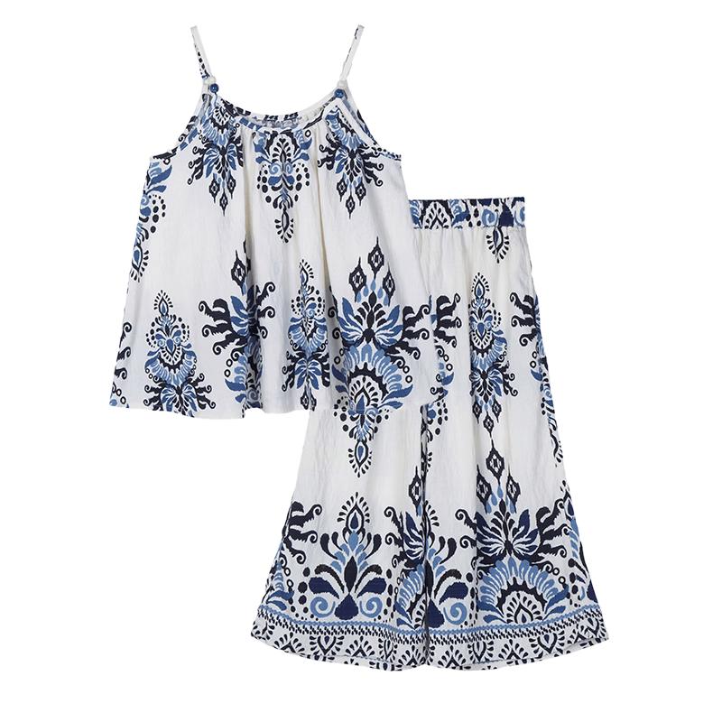Flo Romy Girls  Floral Camisole Top & Wide-Leg Pants Set 130