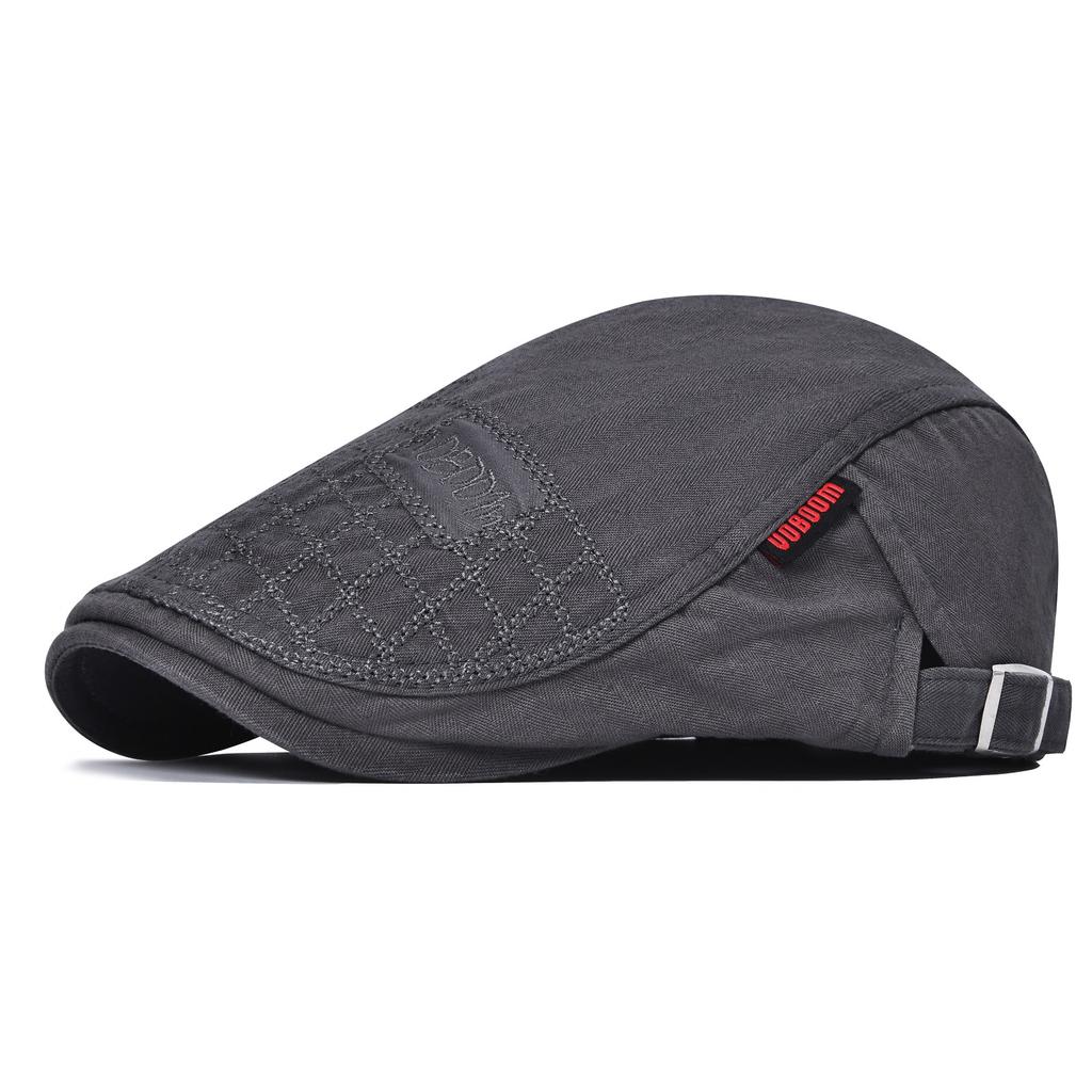 VOBOOM Gorra Plana de Algodón Verano Hombres Gorras Ivy Gorra de Conductor Ajustable Newsboy Gorros de Panadero Boina Retro Masculina Sombrero de Sol para Exteriores