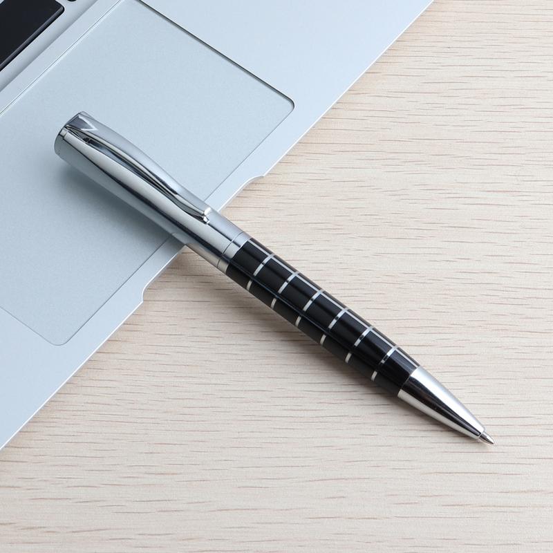 Rotating Metal Ballpoint Pen Stainless Steel Ball Pens For School Office Steel Bar Oil Commercial Stationery Gift