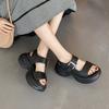 Thick-soled heightening small man with sandals women's 2025 summer new versatile casual open-toed high-heeled Roman shoes