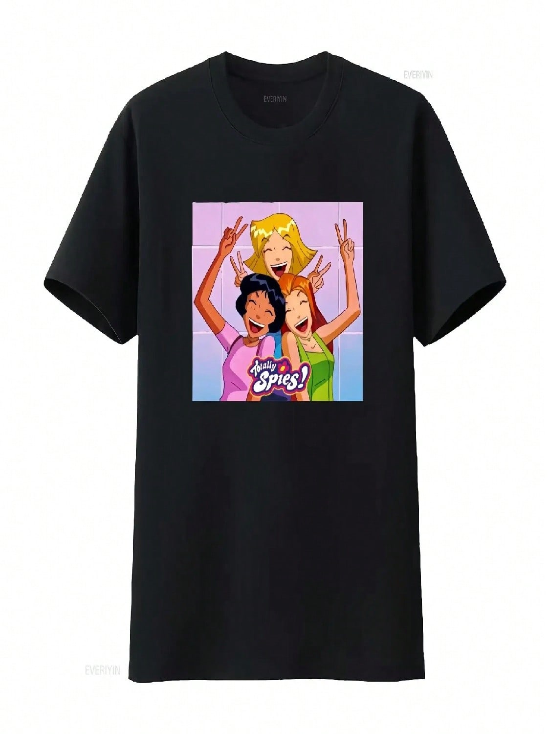 Totally Spies 2000s Y2K T Shirt Heavy Cotton Cartoon Vintage Washed Unisex Casual Soft Breathable Designer Clothes Homme S разноцветный