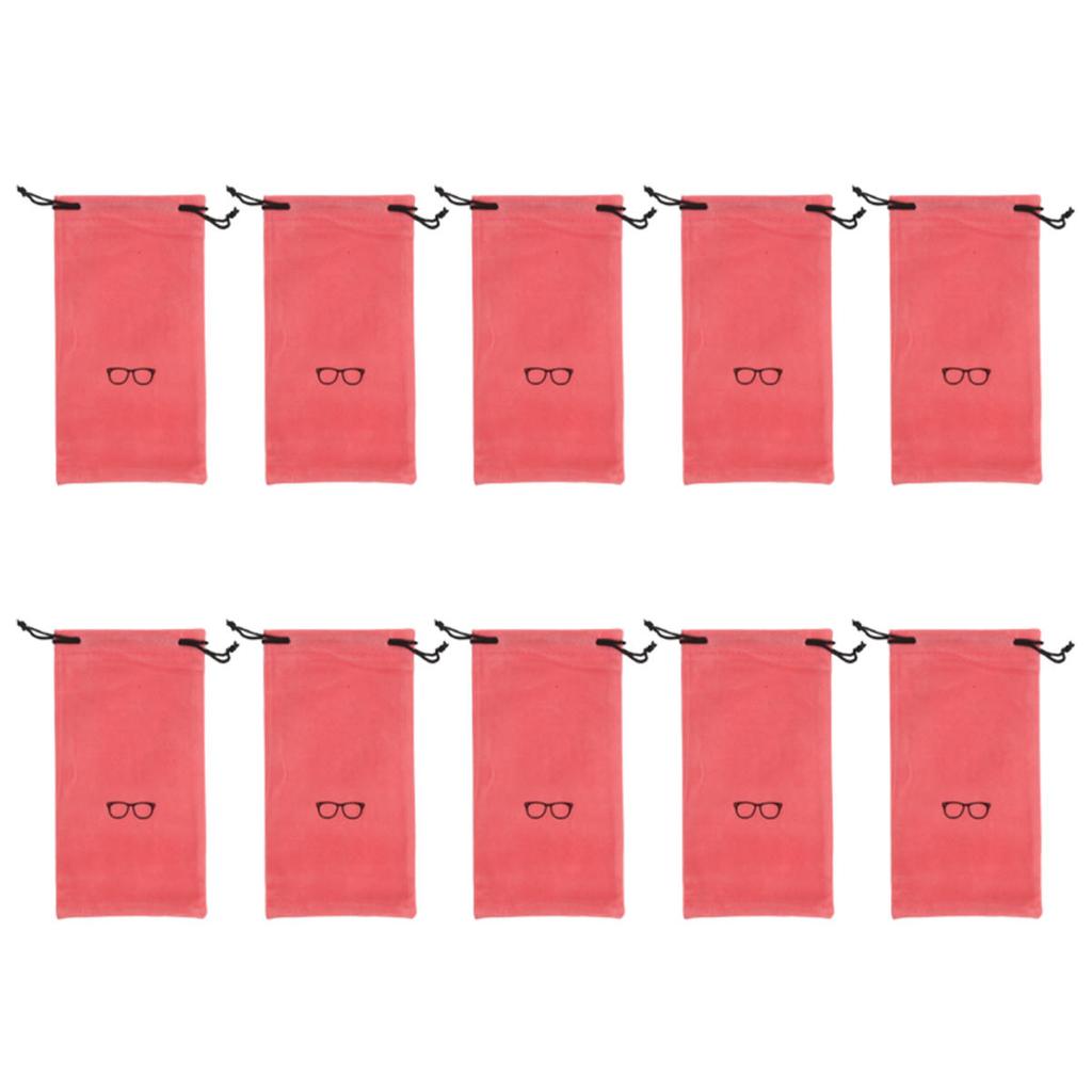 10 Pcs Soft Sunglasses Bag Drawstring Flocking Fabric Dust Proof Pouch Pocket Glasses Carry Bag Portable Eyewear Container