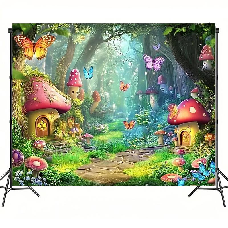 1 Magical Forest Photography Background Polyester Fabric Fairy Tale Fairyland Scene Home Decoration Photography Props