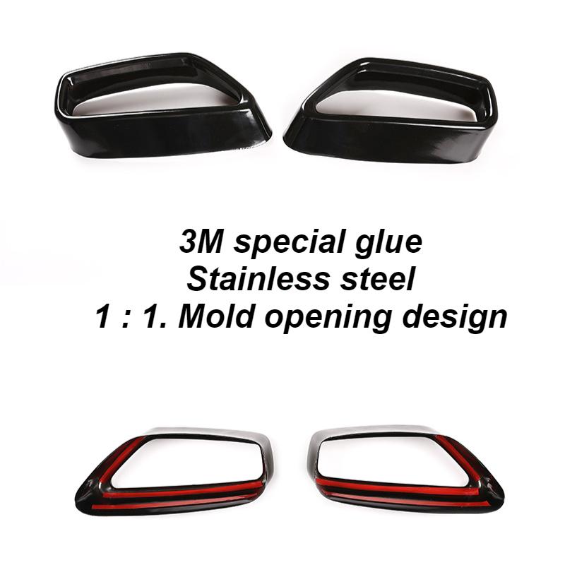 For BMW 5 Series G30 G31 2018-2021 Stainless Steel Black Car Exhaust Pipe Cover Stickers Exterior Modification Car Accessories