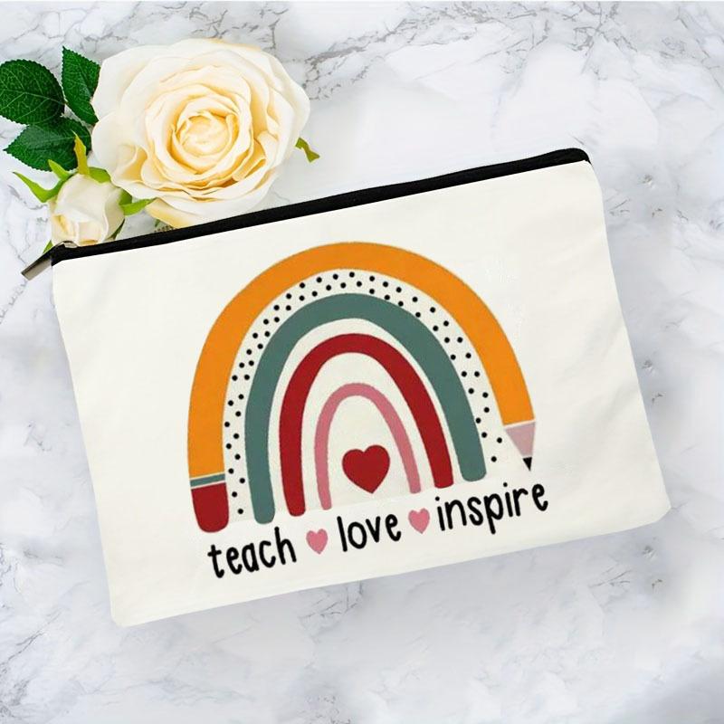 1pc Beautiful Rainbow Pattern Makeup Bag Travel Storage Bag