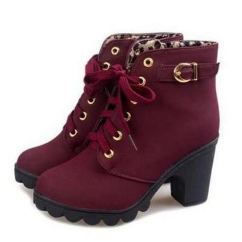 Women's Large Size Ankle Boots Autumn And Winter Cross-Strap Short Boots Gift for Christmas Birthday New Year