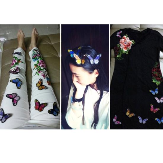 10Pcs/Set Butterfly Shape Clothes Sewing Patch Stickers Applique Clothing Decor