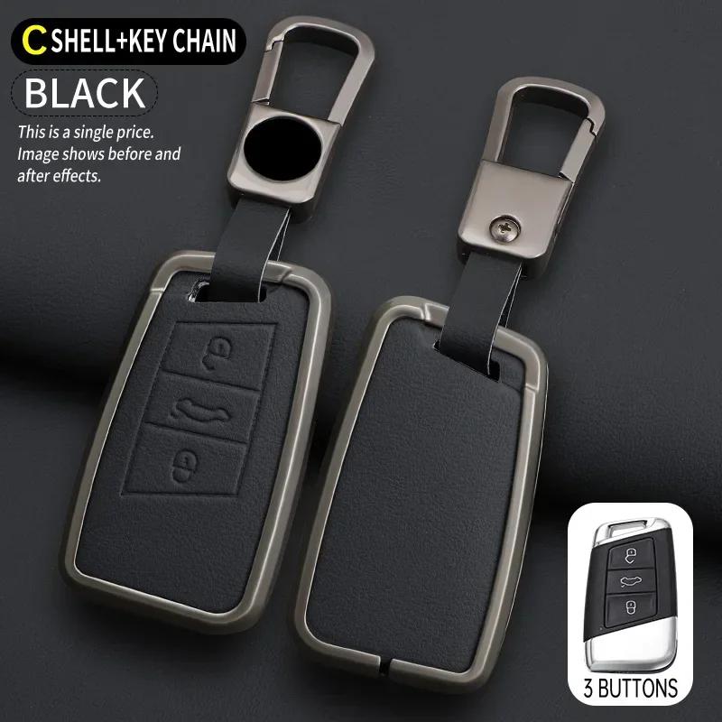 

Alloy Leather Car Key Case Forvw Volkswagen Passat B8 Taos Polo Tiguan For Skoda Kodiaq Fabia Karoq Octavia Seat Ateca Key Cover