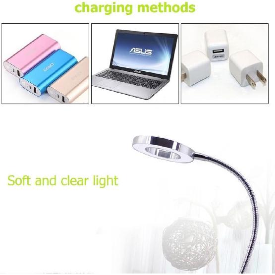 ZJchao Magnifying Lamp, 2.5X Cold Light Lamps with Clamp Desk Magnifier LED USB Beauty Lamp Metal Tube Clip Swing Arm Desk Lamp Book Reading Light