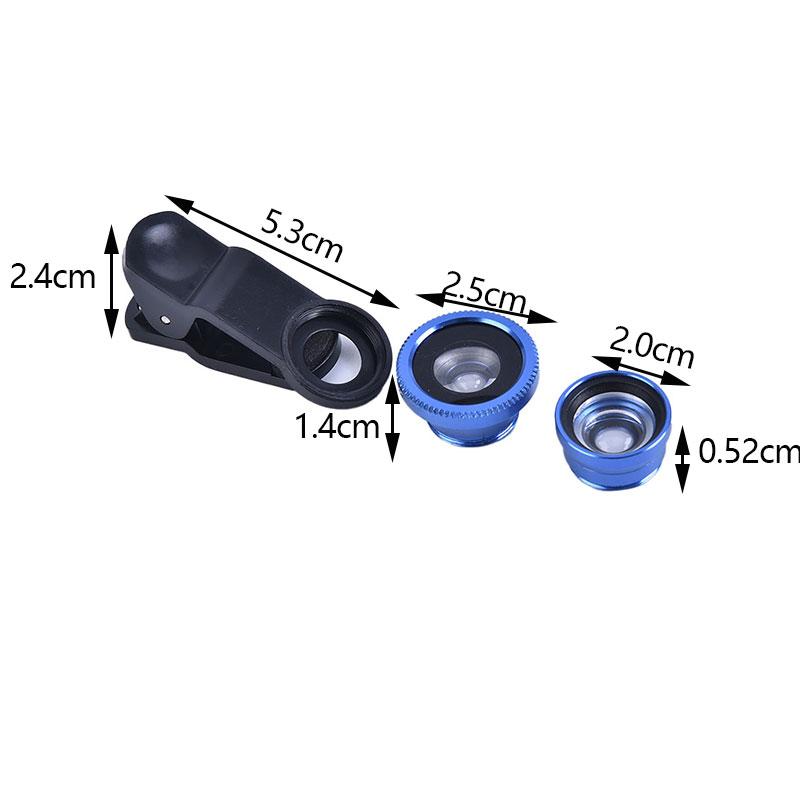 3-in-1 Mit Clip Universelle Linse Telefon Fischaugenlinse Weitwinkel Makro Leichte Kameraobjektiv-Kit Geeignet Für IPhone Xiaomi, Huawei