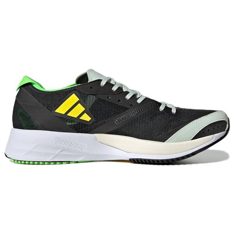Adidas Womens Adizero Adios 7 'Black Solar Green' (women's sizes) Core Black / Beam Yellow / Solar Green Running Shoes GY8408