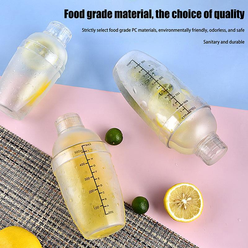 Pc Resin Cocktail Shaker Martini Hand Shaker Cup With Scales 350Ml/500Ml/700Ml/1000Ml Milk Tea Wine Drink Shaker Mixer Bar Tool