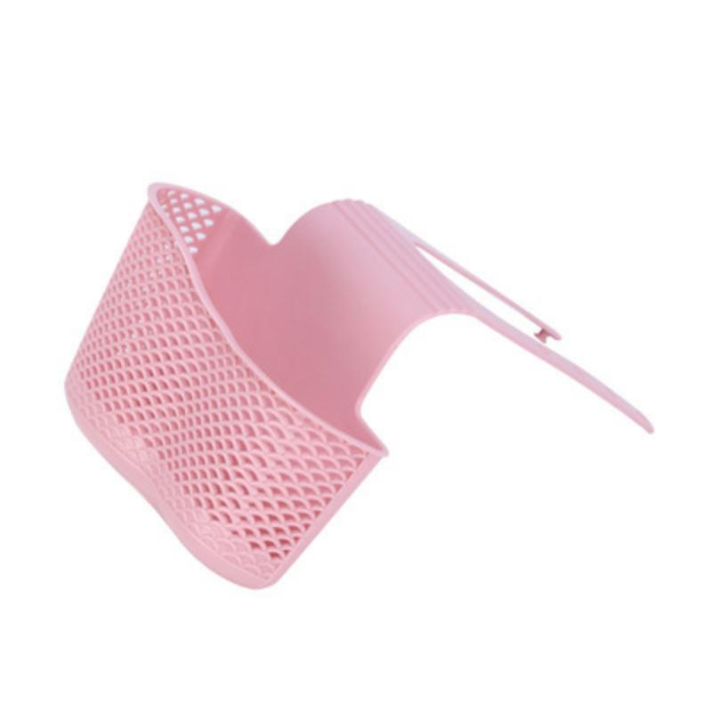 

Подвесная корзина для сушки над раковиной, регулируемые кухонные аксессуары, сетка для раковины, полка для мыла и губки, держатель для крана для ванной комнаты S розовый