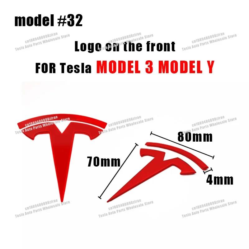 Autoaufkleber 2025 Neu Tesla ABS Metalllegierung Auto Frontklappe Logo Abdeckung Emblem Aufkleber Styling Für Tesla Model 3 Mode Y Karosserie R