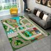 Child Playroom Floor Mat Highway City Traffic-Themed Carpet Rug for Kids Large Non-Slip Area Rug Ideal for Bedroom Home Decor