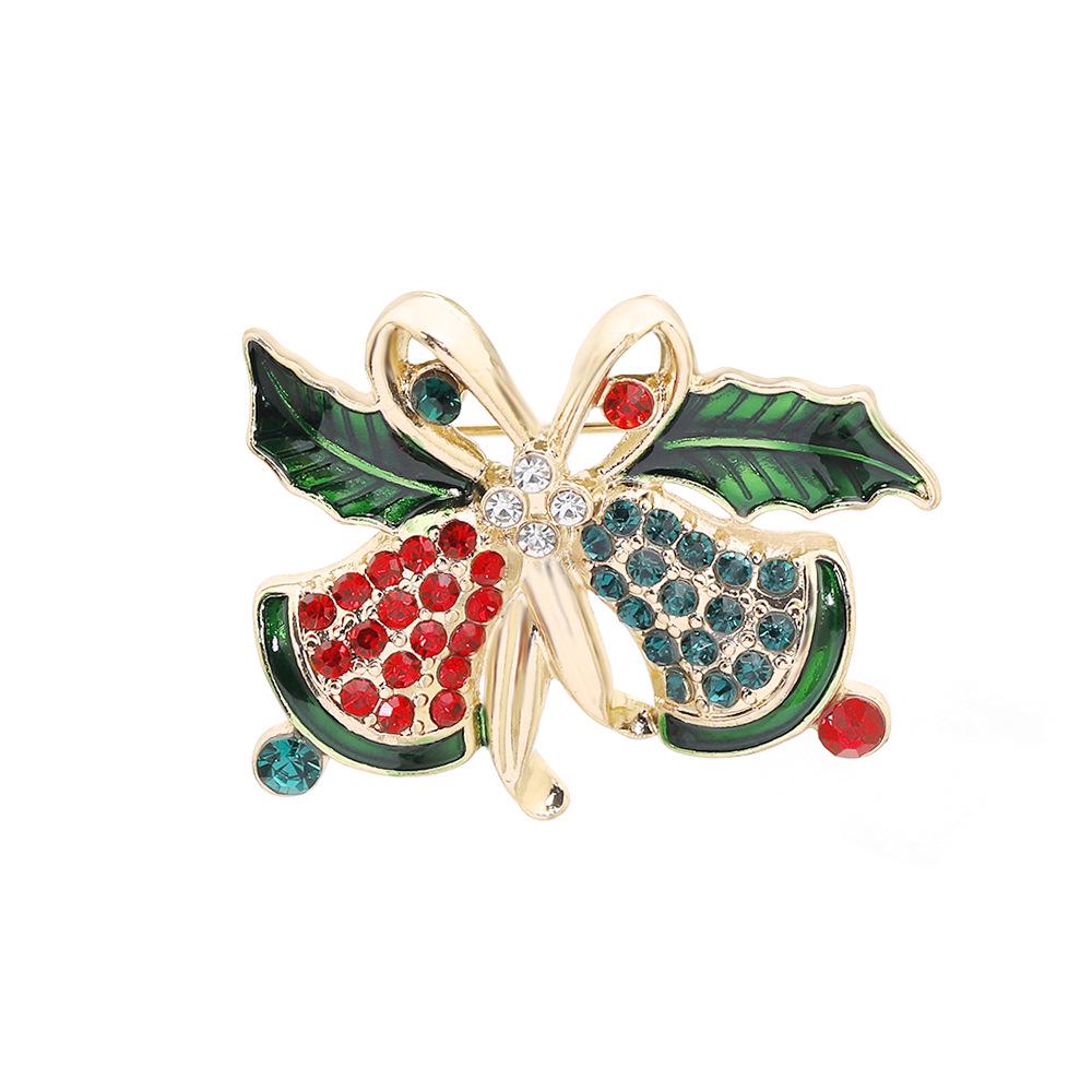 Versatile Cartoon Christmas Tree Brooch with Alloy & Diamonds for Halloween & Christmas