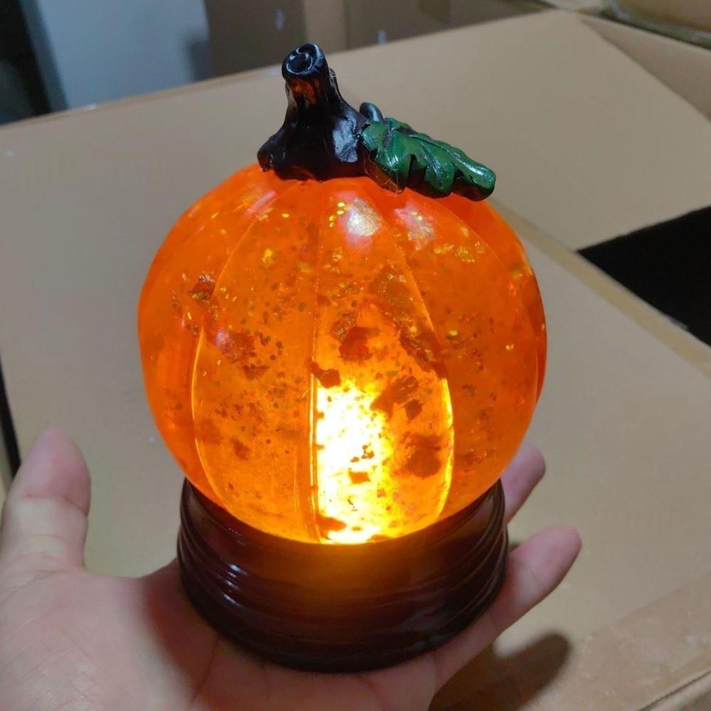 Retro Halloween Night Light Resin Glowing Pumpkin Decorative Light Fall Table Centerpieces