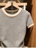 Women's Knitted Short-Sleeve Slimming Sweater: 2026 Spring/Summer Fashion Round Neck