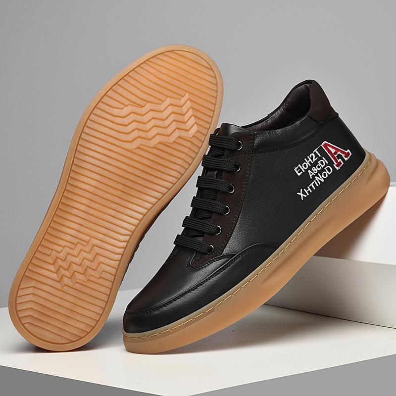 Fashion Genuine Leather Men Ankle Boots Fashion High Top Shoe Outdoor Man Hiking Botas Skateboard Footwear Leisure Walk Motorcycle Boots