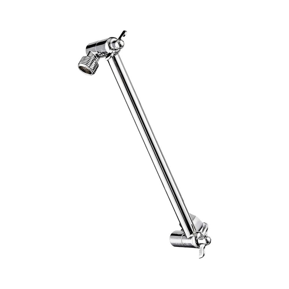 Stainless Steel Shower Arm Bracket Extension Rod for Overhead Shower Spray Adjustable Height 29x7x4cm Silver and Black