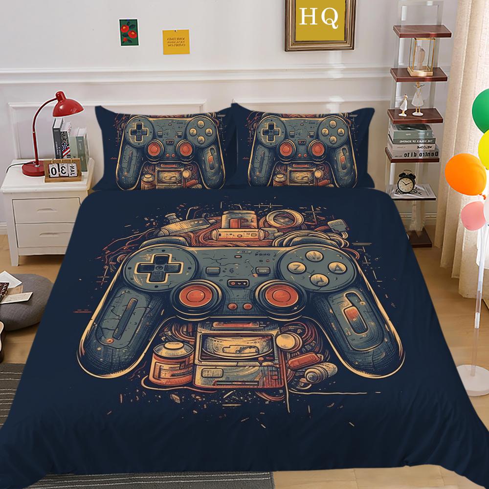 Bedding Sets High Quality Polyester Game Handle Printed Bed Cover Polyester Bedspreads Cool Home Textiles Single Size Pillowcase