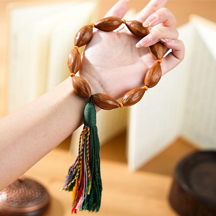 Olive Pit Handheld Plaything: Buddha Beads Rosary Jewelry Bracelet for Men & Women