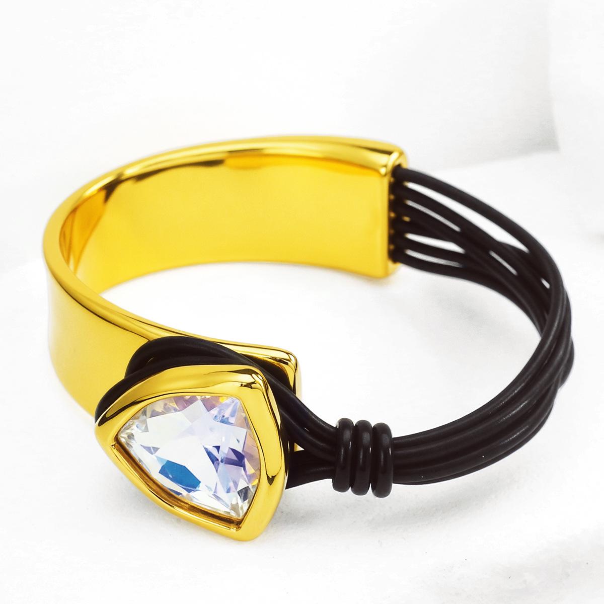 Spanish UNOde50 Triangle Crystal Cowhide Bracelet - Irregular, Simple Design